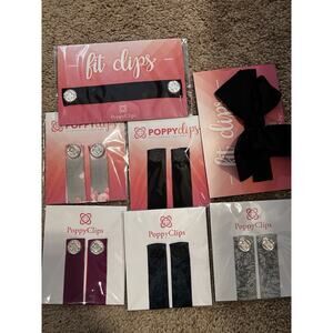 Lot of 7 PoppyClips Magnetic Fashion Accessory Clothing Clips White Black Multi